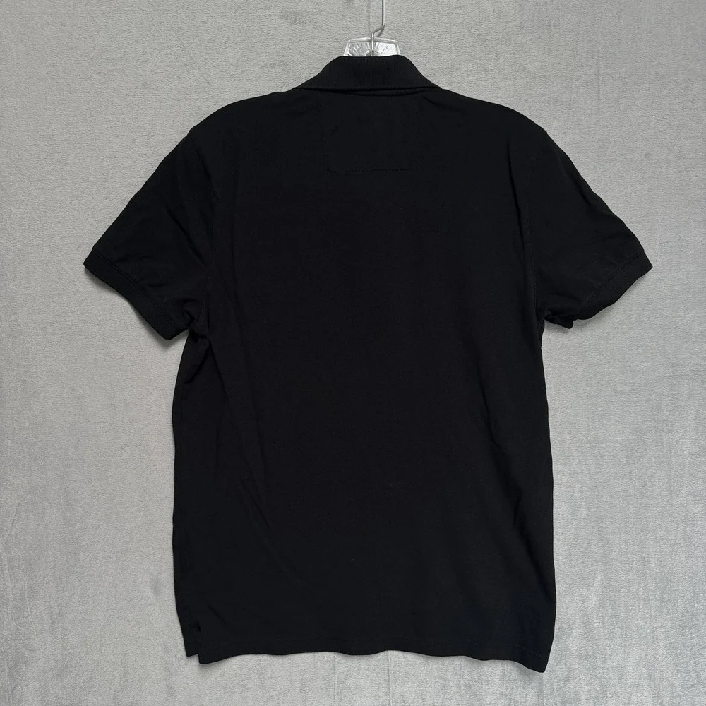 Banana Republic Polo Shirt Mens Small Black‎ Stretch Embroidered Short Sleeve
